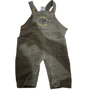 Disney Baby The Lion King Simba Green Corduroy Overalls Size 3/6M